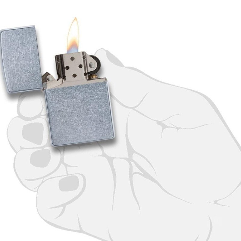 Зажигалка ZIPPO Classic с покрытием Street Chrome™, латунь/сталь, серебристая, матовая, 38x13x57 мм
