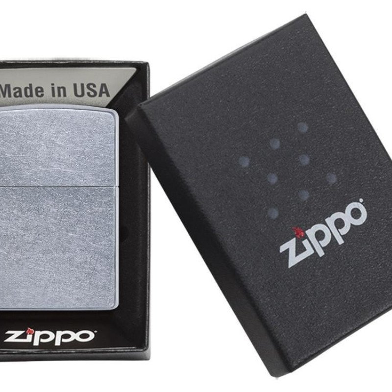 Зажигалка ZIPPO Classic с покрытием Street Chrome™, латунь/сталь, серебристая, матовая, 38x13x57 мм