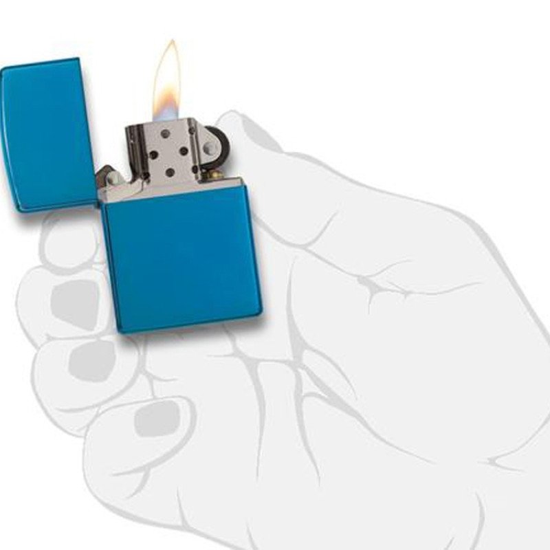 Зажигалка ZIPPO Classic с покрытием Sapphire™, латунь/сталь, синяя, глянцевая, 38x13x57 мм Зажигалка ZIPPO Classic с покрытием Sapphire™, латунь/сталь, синяя, глянцевая, 38x13x57 мм