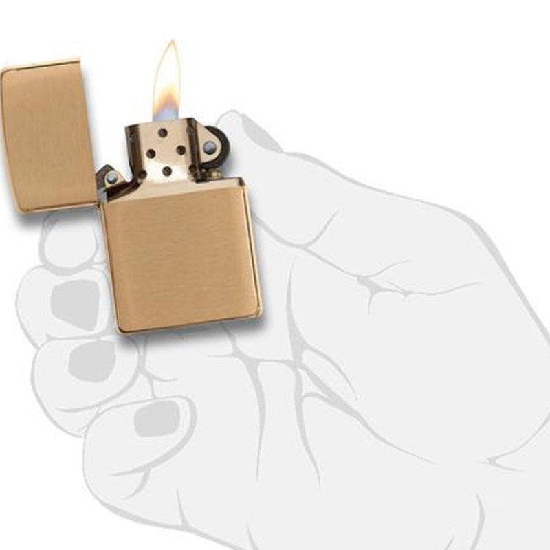 Зажигалка ZIPPO с покрытием Brushed Brass, латунь/сталь, золотистая, матовая, 38x13x57 мм Зажигалка ZIPPO с покрытием Brushed Brass, латунь/сталь, золотистая, матовая, 38x13x57 мм