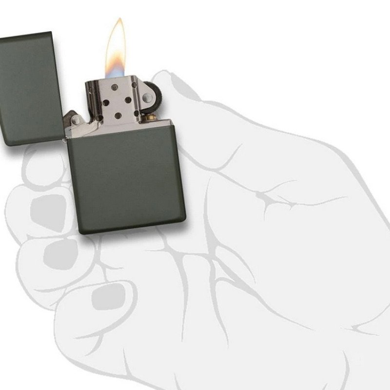 Зажигалка ZIPPO Classic с покрытием Green Matte, латунь/сталь, зелёная, матовая, 38x13x57 мм Зажигалка ZIPPO Classic с покрытием Green Matte, латунь/сталь, зелёная, матовая, 38x13x57 мм
