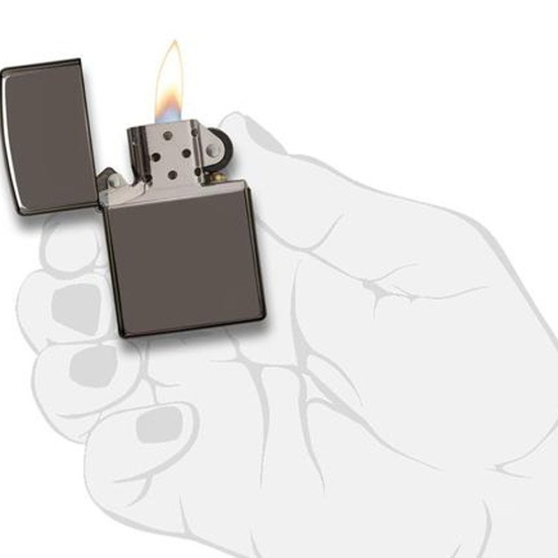 Зажигалка ZIPPO Classic с покрытием Black Ice, латунь/сталь, чёрная, глянцевая, 38x13x57 мм Зажигалка ZIPPO Classic с покрытием Black Ice, латунь/сталь, чёрная, глянцевая, 38x13x57 мм