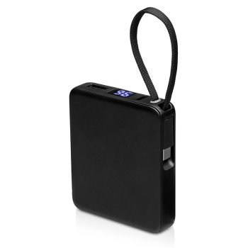 Внешний аккумулятор со встроенным кабелем USB-C «Дэнси», 5000 мАч, черный
