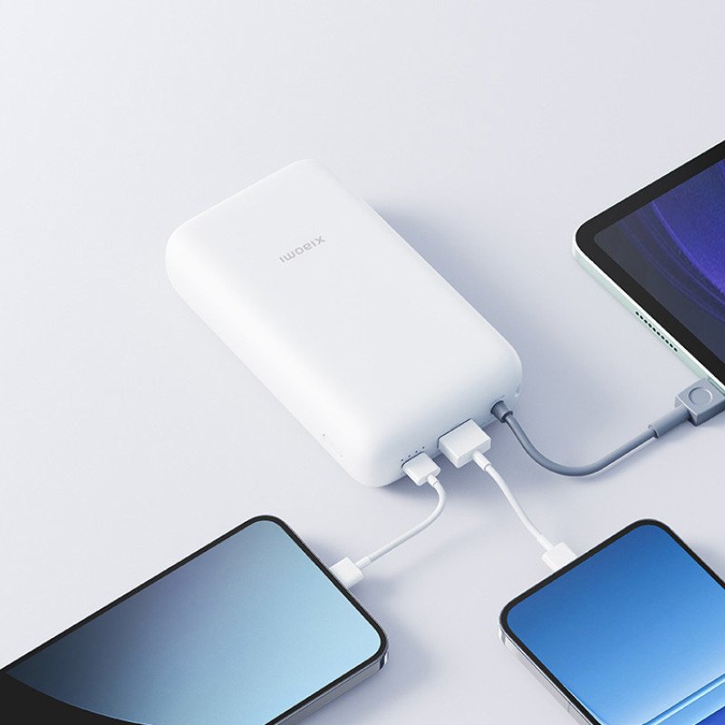 Внешний аккумулятор с встроенным кабелем Xiaomi Power Bank 20000mAh (Integrated Cable) GL Light Gray