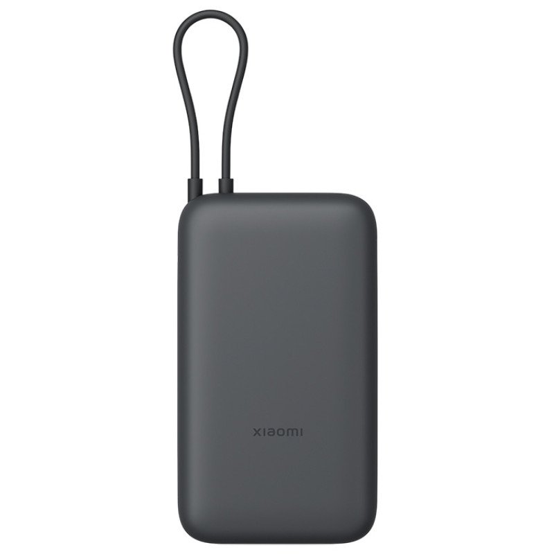Внешний аккумулятор с встроенным кабелем Xiaomi Power Bank 20000mAh (Integrated Cable) GL Dark Gray Внешний аккумулятор с встроенным кабелем Xiaomi Power Bank 20000mAh (Integrated Cable) GL Dark Gray