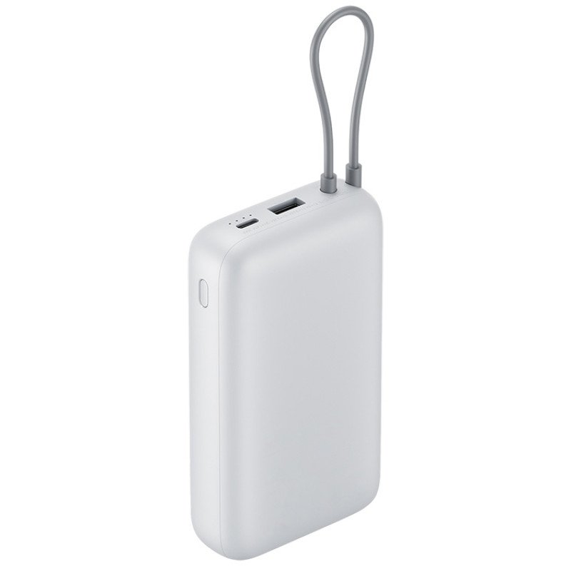 Внешний аккумулятор с встроенным кабелем Xiaomi Power Bank 20000mAh (Integrated Cable) GL Light Gray