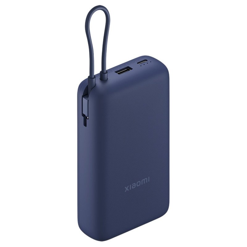 Внешний аккумулятор со встроенным кабелем Xiaomi 33W Power Bank 20000mAh (Integrated Cable) Blue GL Внешний аккумулятор со встроенным кабелем Xiaomi 33W Power Bank 20000mAh (Integrated Cable) Blue GL