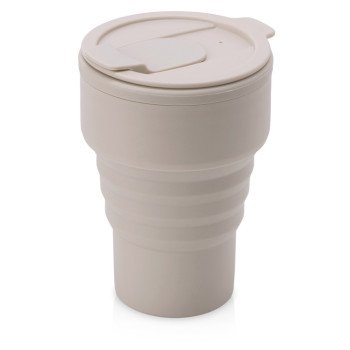 Силиконовый складной стакан "GoCup", бежевый