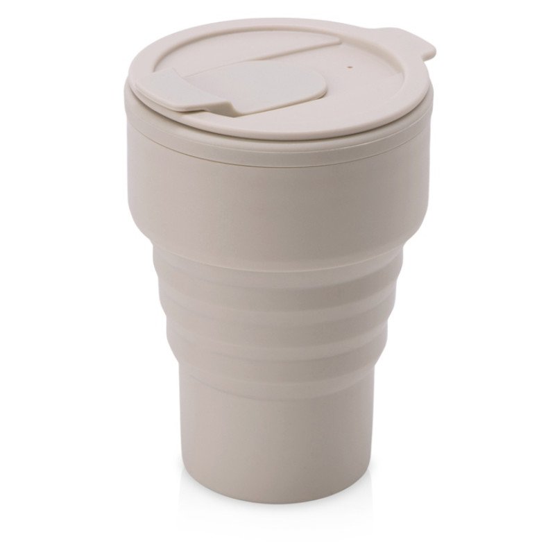 Силиконовый складной стакан "GoCup", бежевый