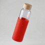 Бутылка для воды стеклянная "Refine", в чехле, 550 мл, красный
