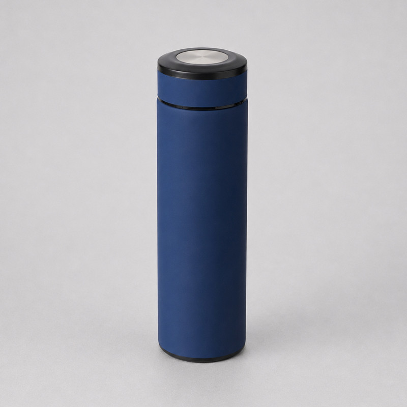 Вакуумный термос "Vacuum Flask C1", soft touch, 420мл, темно-синий Вакуумный термос "Vacuum Flask C1", soft touch, 420мл, темно-синий