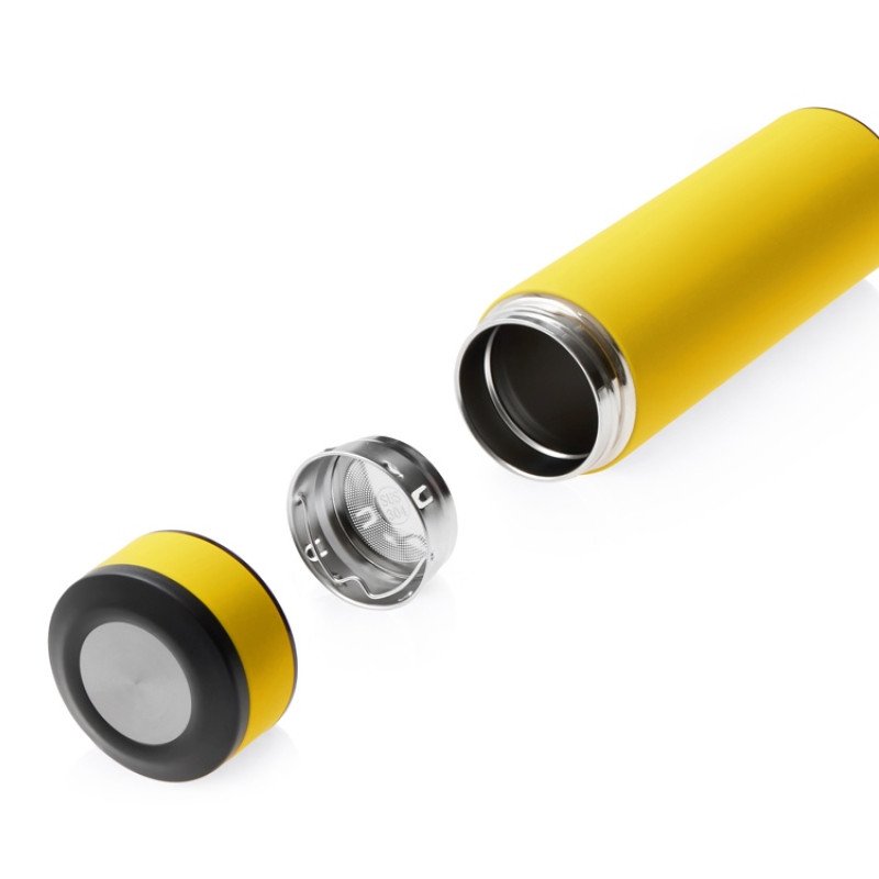 Вакуумный термос "Vacuum Flask C1", soft touch, 420мл, желтый