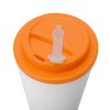 Пластиковый стакан Take away с двойными стенками и крышкой с силиконовым клапаном, 350 мл, белый/оранжевый