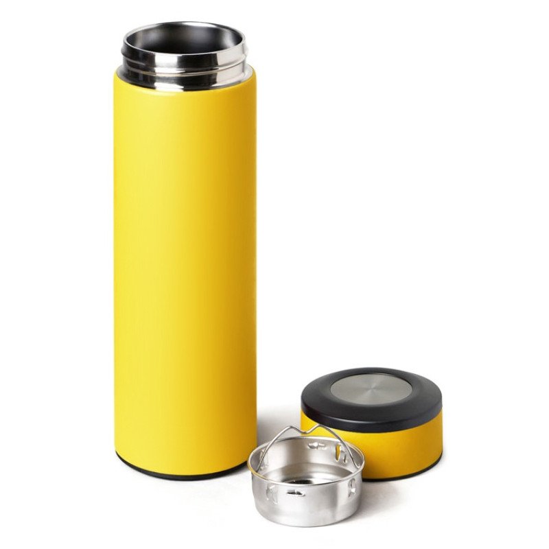 Вакуумный термос "Vacuum Flask C1", soft touch, 420мл, желтый