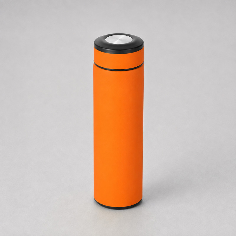 Вакуумный термос "Vacuum Flask C1", soft touch, 420мл, оранжевый