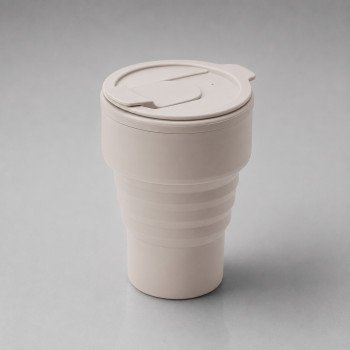 Силиконовый складной стакан "GoCup", бежевый