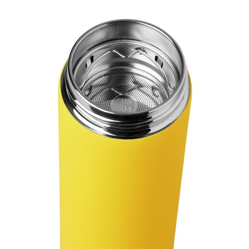 Вакуумный термос "Vacuum Flask C1", soft touch, 420мл, желтый