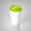 Пластиковый стакан Take away с двойными стенками и крышкой с силиконовым клапаном, 350 мл, белый/зел. Яблоко Пластиковый стакан Take away с двойными стенками и крышкой с силиконовым клапаном, 350 мл, белый/зел. Яблоко