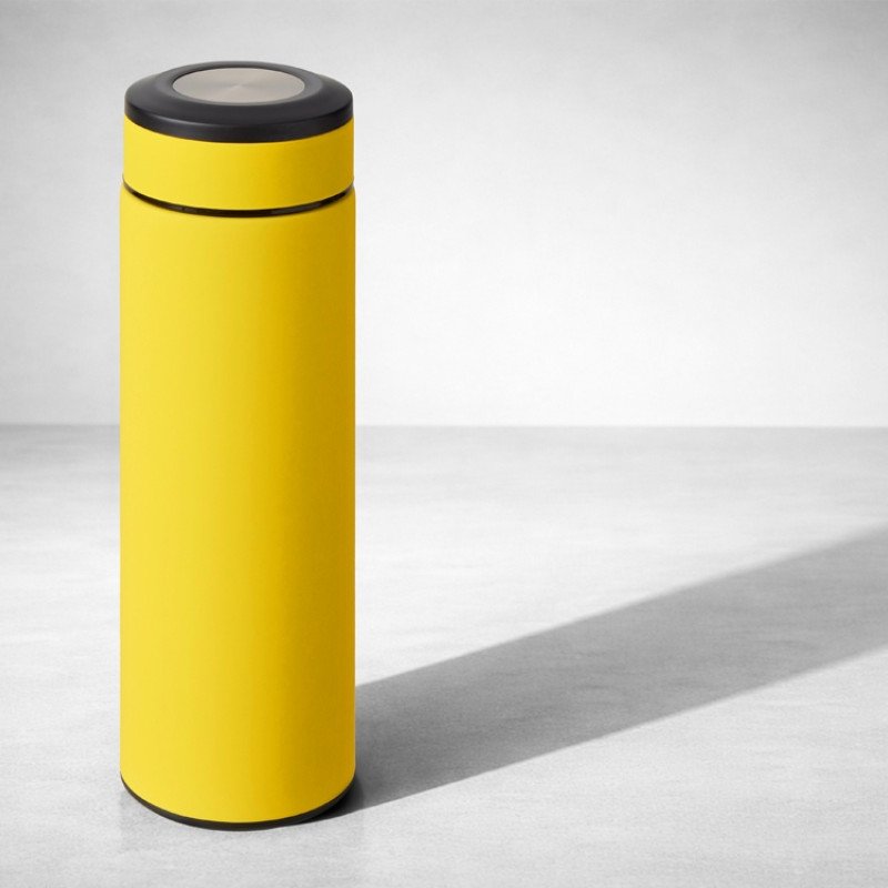 Вакуумный термос "Vacuum Flask C1", soft touch, 420мл, желтый