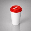 Пластиковый стакан Take away с двойными стенками и крышкой с силиконовым клапаном, 350 мл, белый/красный Пластиковый стакан Take away с двойными стенками и крышкой с силиконовым клапаном, 350 мл, белый/красный