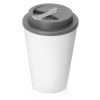 Пластиковый стакан Take away с двойными стенками и крышкой с силиконовым клапаном, 350 мл, белый/серый Пластиковый стакан Take away с двойными стенками и крышкой с силиконовым клапаном, 350 мл, белый/серый