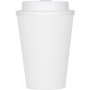 Пластиковый стакан Take away с двойными стенками и крышкой с силиконовым клапаном, 350 мл, белый