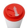 Пластиковый стакан Take away с двойными стенками и крышкой с силиконовым клапаном, 350 мл, белый/красный Пластиковый стакан Take away с двойными стенками и крышкой с силиконовым клапаном, 350 мл, белый/красный