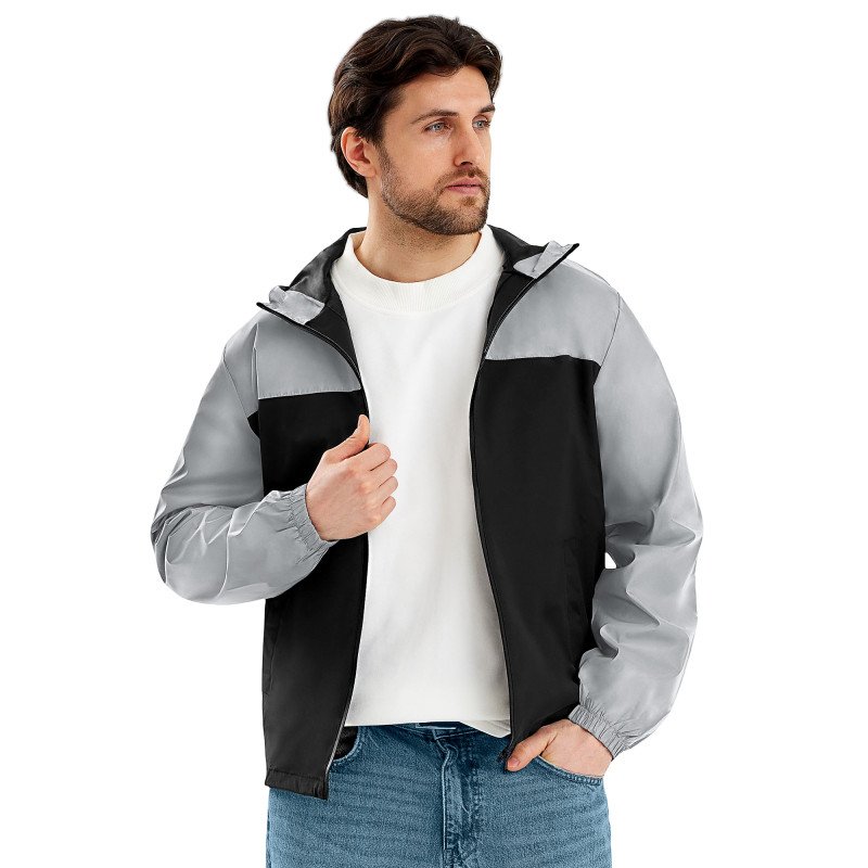 Ветровка светоотражающая «Рефлектор гибрид», светоотражающий/черный Ветровка светоотражающая «Рефлектор гибрид», светоотражающий/черный