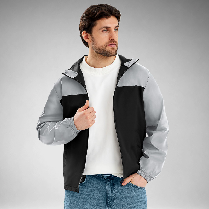 Ветровка светоотражающая «Рефлектор гибрид», светоотражающий/черный Ветровка светоотражающая «Рефлектор гибрид», светоотражающий/черный