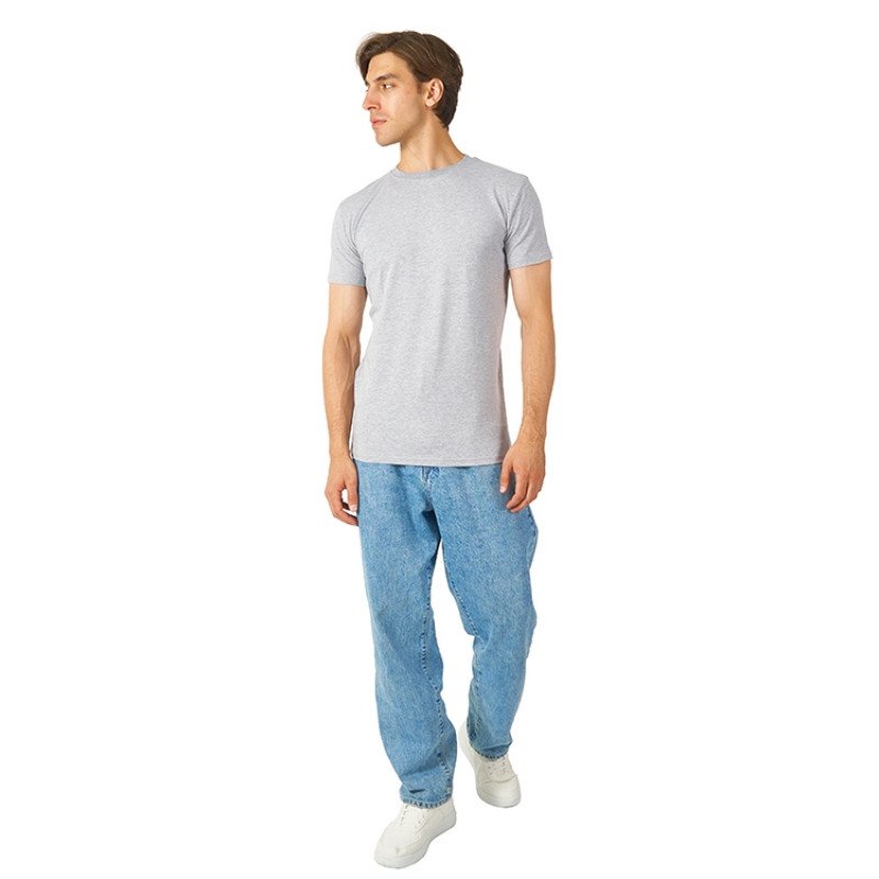 Футболка HD Fit короткий рукав с эластаном, мужская, серый меланж