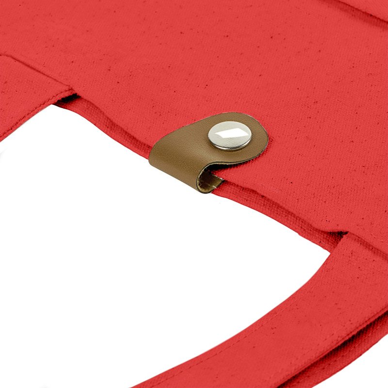 Сумка Clip из хлопка 340 г/м2 с застежкой из экокожи, красный