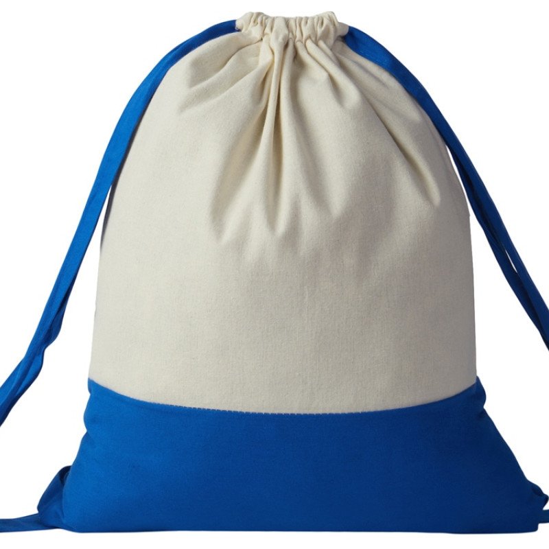 Рюкзак-мешок Cotton из хлопка 170 г, натуральный/синий