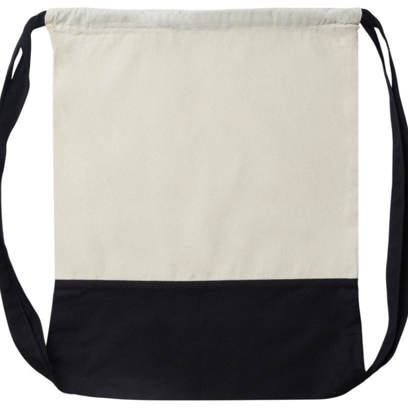 Рюкзак-мешок Cotton из хлопка 170 г, натуральный/черный Рюкзак-мешок Cotton из хлопка 170 г, натуральный/черный