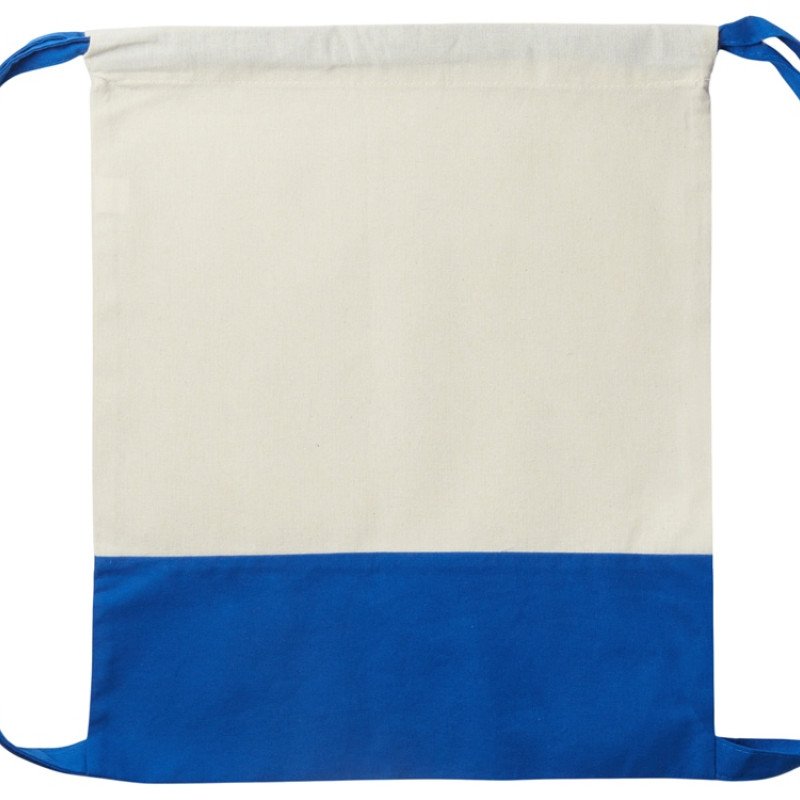 Рюкзак-мешок Cotton из хлопка 170 г, натуральный/синий