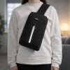 Сумка-слинг «Nomad» на одно плечо из водостойкого переработанного пластика, черный Сумка-слинг «Nomad» на одно плечо из водостойкого переработанного пластика, черный