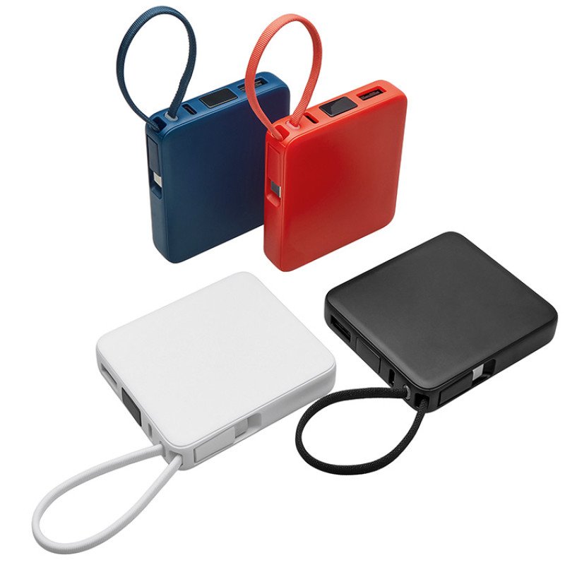 Внешний аккумулятор со встроенным кабелем USB-C «Дэнси», 5000 мАч, белый Внешний аккумулятор со встроенным кабелем USB-C «Дэнси», 5000 мАч, белый