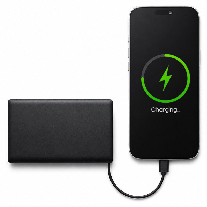 Внешний аккумулятор со встроенным кабелем «Свифт», 4000 мАч, черный Внешний аккумулятор со встроенным кабелем «Свифт», 4000 мАч, черный