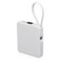 Внешний аккумулятор со встроенным кабелем USB-C «Дэнси», 5000 мАч, белый