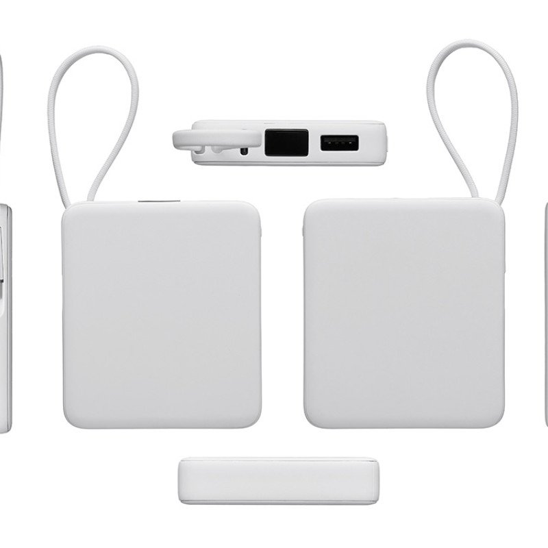 Внешний аккумулятор со встроенным кабелем USB-C «Дэнси», 5000 мАч, белый Внешний аккумулятор со встроенным кабелем USB-C «Дэнси», 5000 мАч, белый