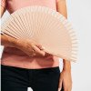 Деревянный веер с хлопчатобумажной тканью ZANTE, бежевый Деревянный веер с хлопчатобумажной тканью ZANTE, бежевый