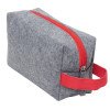 Косметичка из РПЕТ фетра с ручкой "Felt", серый с красным