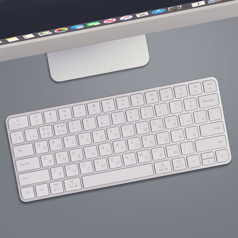 Беспроводная клавиатура Air Keyboard для MAC, Windows, 500 мАч, алюминий, белый, Deppa